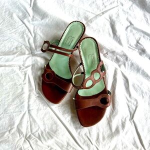 Florence Girardier Brown Leather Women's Sandals, Sz. 36, $30